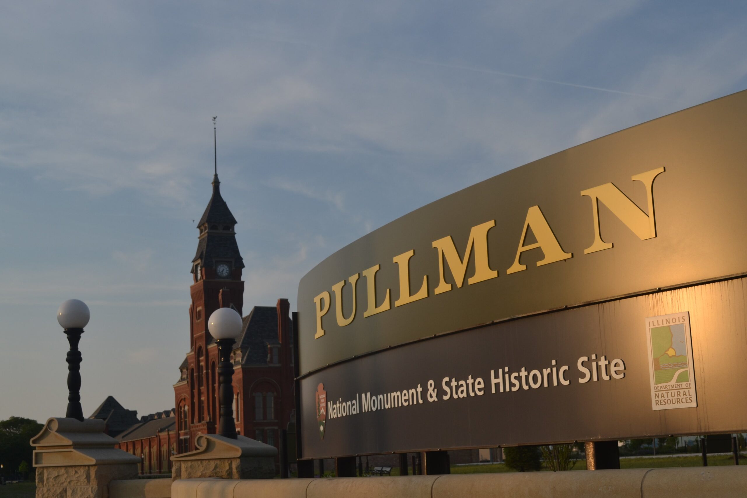 The entrance sign at Pullman National Historic Park