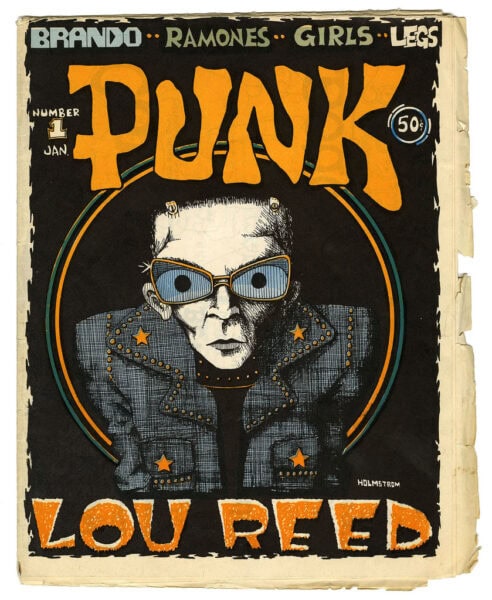 Punk magazine cover showing a caricature illustration of Lou Reed