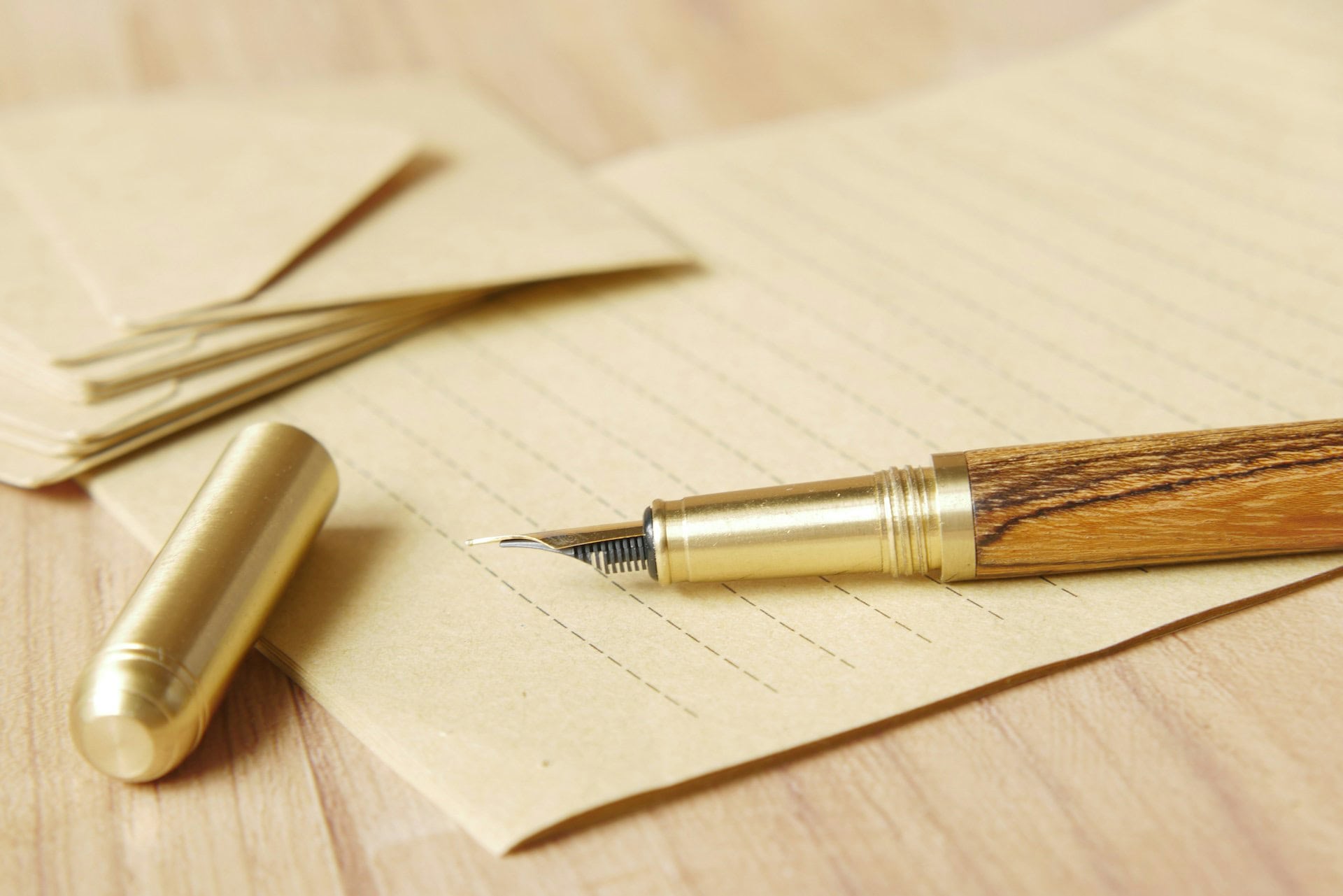 Pen with paper and envelopes