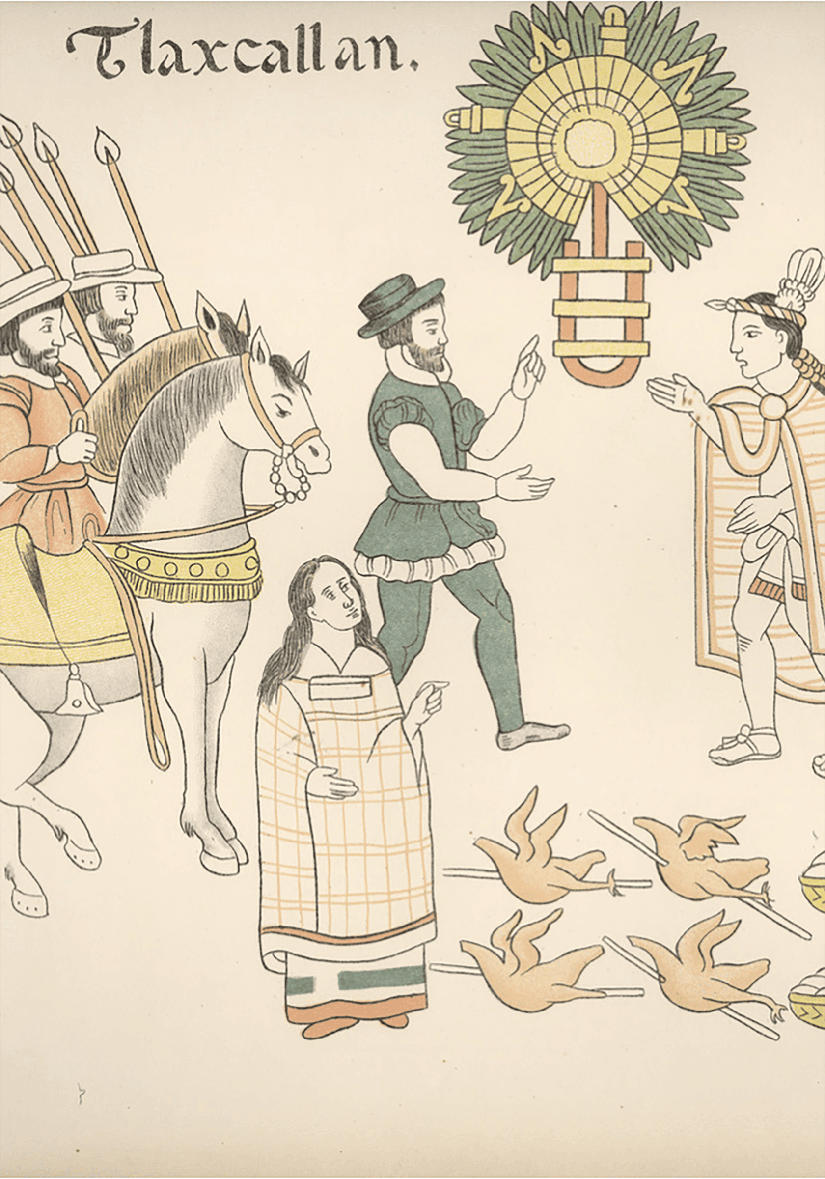 Lithographs by Genaro López, based on the Lienzo de Tlaxcala, in Homenaje á Cristóbal Colón: Antigüedades mexicanas: Láminas, ed. Alfredo Chavero (Mexico City: Junta Colombina de México / Oficina Tipográfica de la Secretaría de Fomento, 1892).